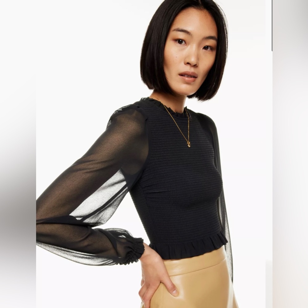 Aritzia Tempest Blouse in Black